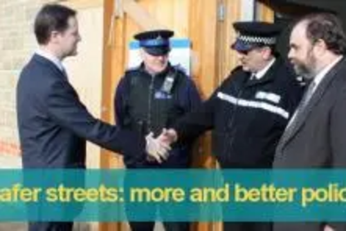 Nick Clegg MP, Lib Dem Leader meeting police officers