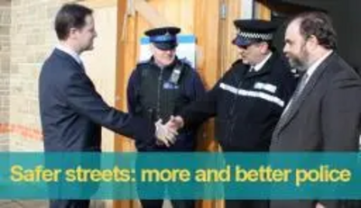 Nick Clegg MP, Lib Dem Leader meeting police officers