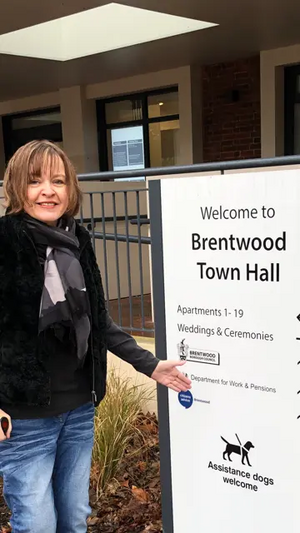 Cllr Karen Chilvers welcomes the new signage