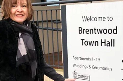 Cllr Karen Chilvers welcomes the new signage