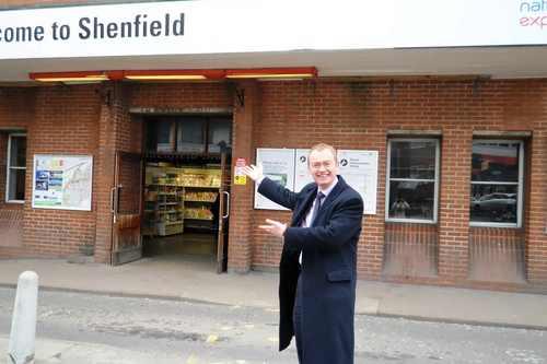 Tim Farron MP at Shenfield station