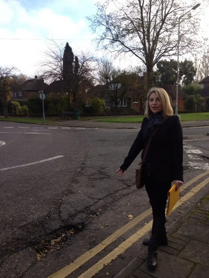 Liz Cohen reported this massive pothole in Shenfield town