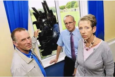 Cllr David Kendall & Cllr Vicky Davies with Rev James Pate at Bishops Hall this week 