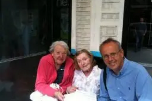 Cllr David Kendall chats to bus users in Brentwood High Street