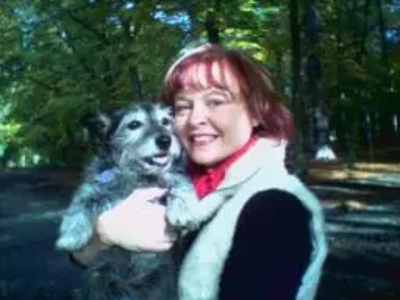 Karen in Thorndon Park with her dog Gypsy