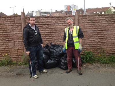 Litter picking in North