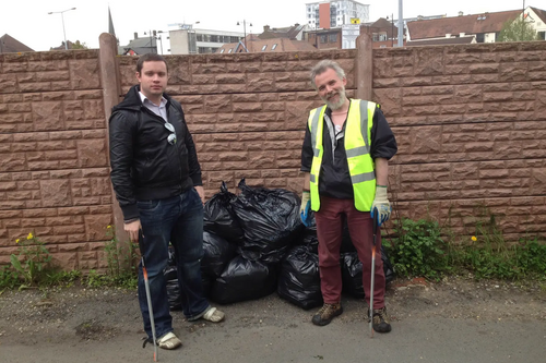 Litter picking in North