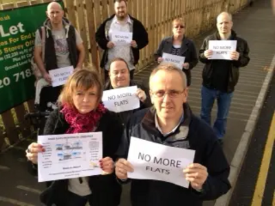 Karen Chilvers & Cllr David Kendall with local residents in St James Road