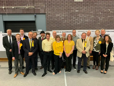 Lib Dems celebrating in Brentwood