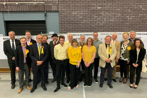 Lib Dems celebrating in Brentwood