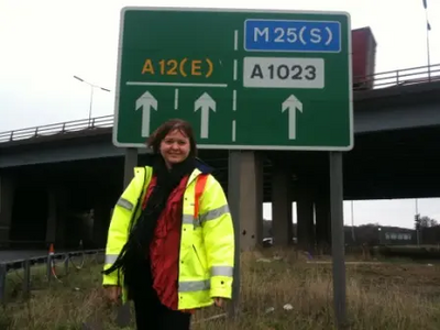 Cllr Karen Chilvers at the initial review of the Brook Street roundabout