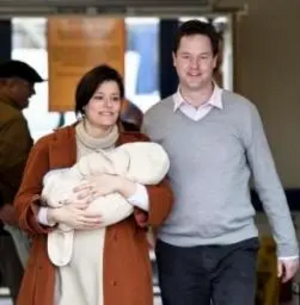 Nick and Miriam leave hospital with their new son, Miguel