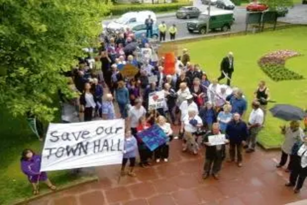 Brentwood residents held a demonstration in 2011 to keep the Town Hall