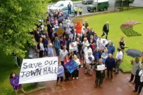 Brentwood residents held a demonstration in 2011 to keep the Town Hall