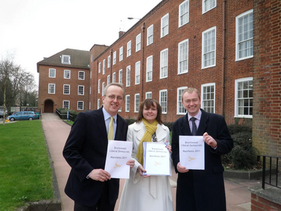 Tim Farron MP at Brentwood Town Hall with Cllr David Kendall & Cllr Karen Chilvers