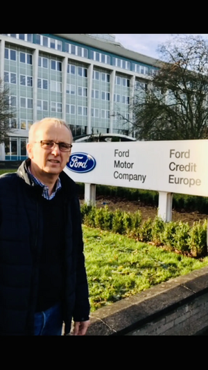 cllr David Kendall at the Ford HQ in Warley