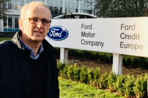 cllr David Kendall at the Ford HQ in Warley