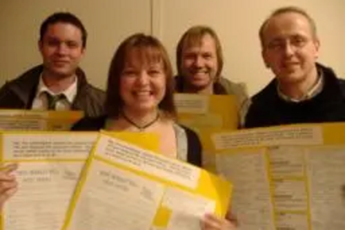 The Liberal Democrat team with their petition