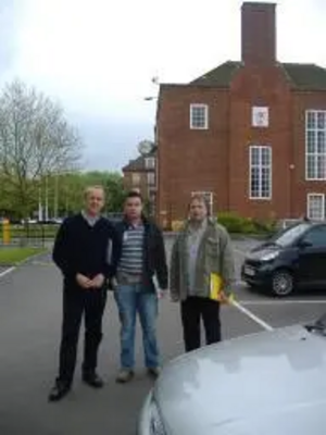 Cllr David Kendall, Cllr Ross Carter and Nigel Clarke gather petition signatures